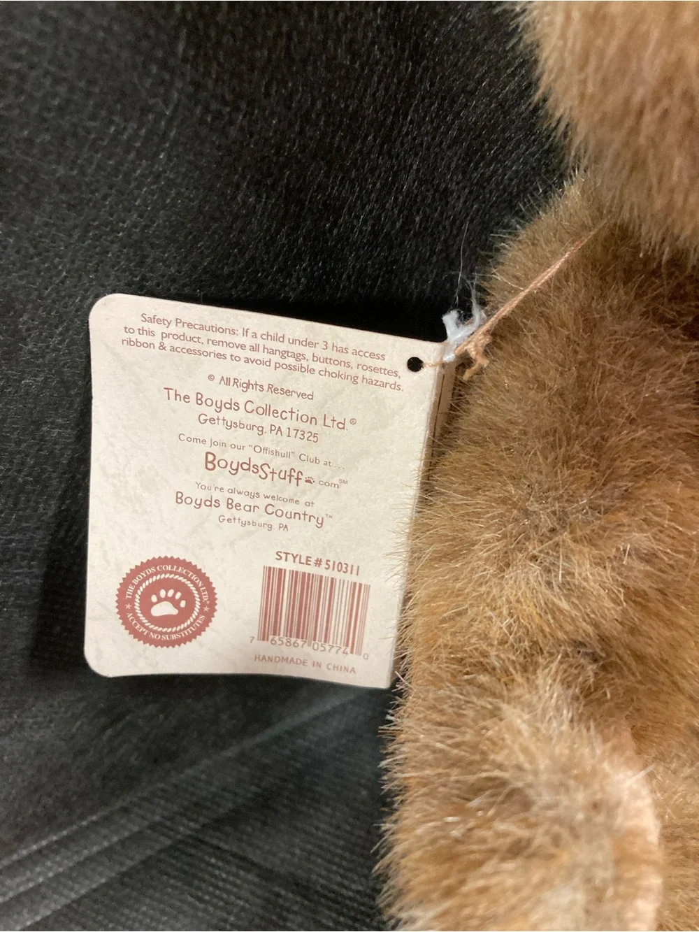 Boyds Bears Brandon Michael #510311 H.B.’s Heirloom Series Jointed Bear w/ Tags